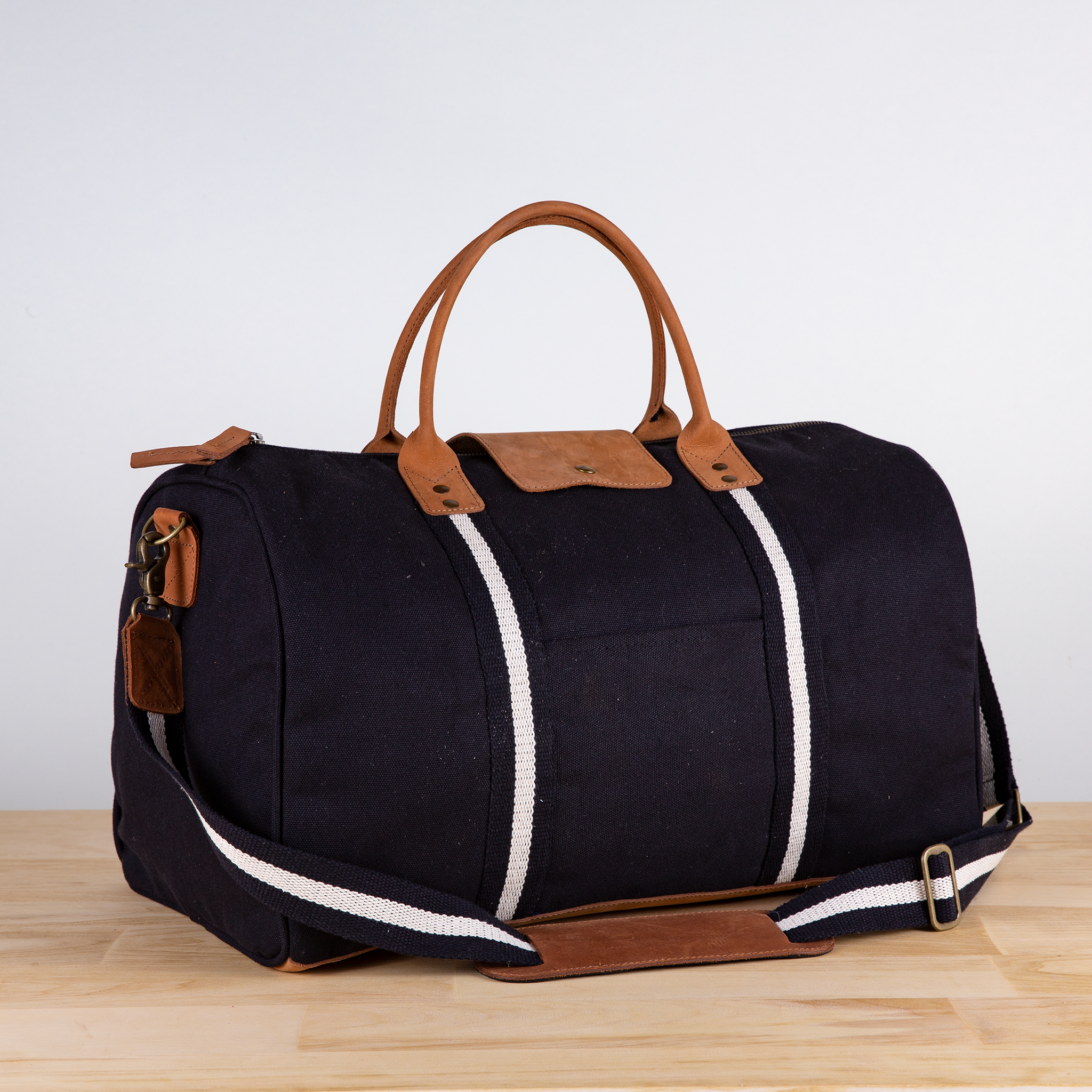 ShoreBags - Vente Sac de voyage – unisexe - Sac de voyage en toile de coton brut et cuir avec pochette pour trolley7