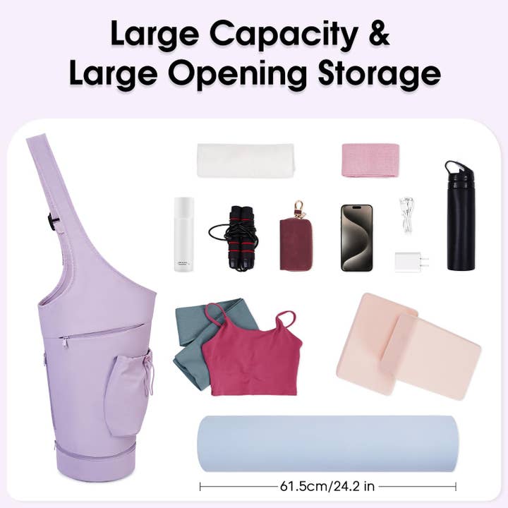 wandf - Wholesale Yoga Bag - Yoga Mat Bag Large Opening Long Tote Yoga Mat Carrier Holder23