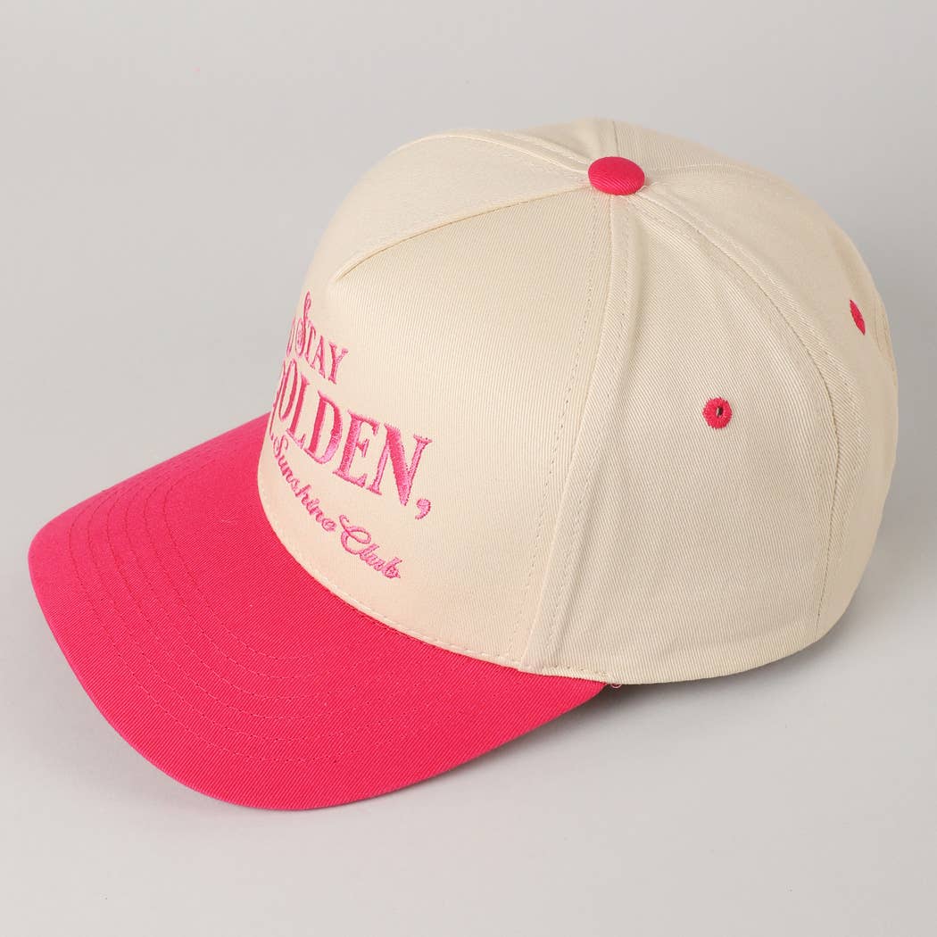 Fashion City - Vente Casquette de camionneur – femme - Casquette Trucker Brodée Stay Golden Sunshine Club11