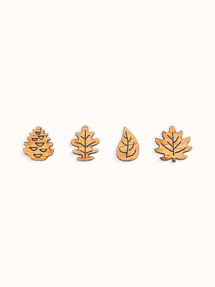 Leaf Bamboo Earring Set for wholesale by Wild Cloud