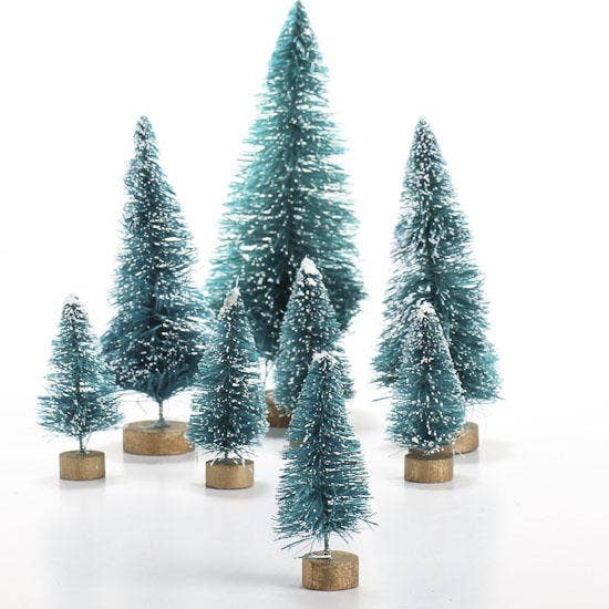 Factory Direct Craft – wholesale Artificial Christmas tree – Frosted Green Bottle Brush Trees from 1-1/2" to 3-3/4" tall2
