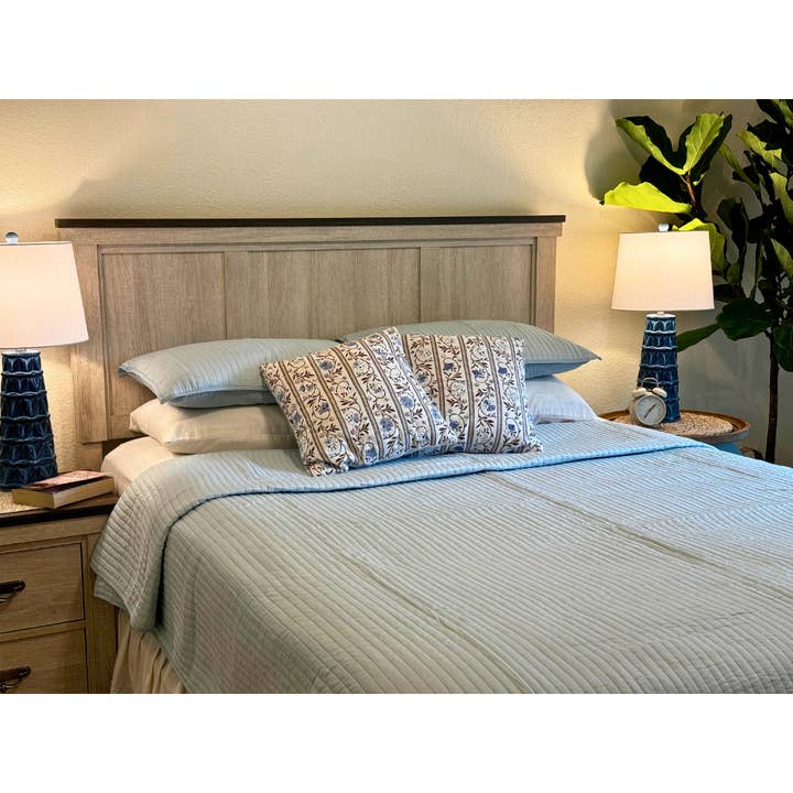 Himalayan Blue Poppy Cotton Quilt for wholesale by Ruhe - The Home Look