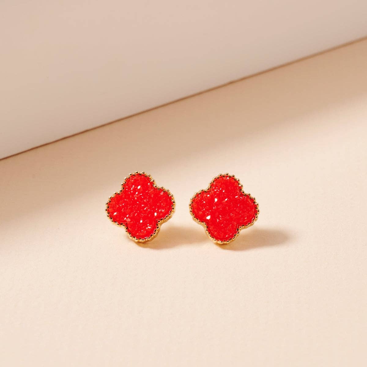 Frem - Wholesale Stud/Post Earrings - Mini Druzy Flower Stud Earrings31