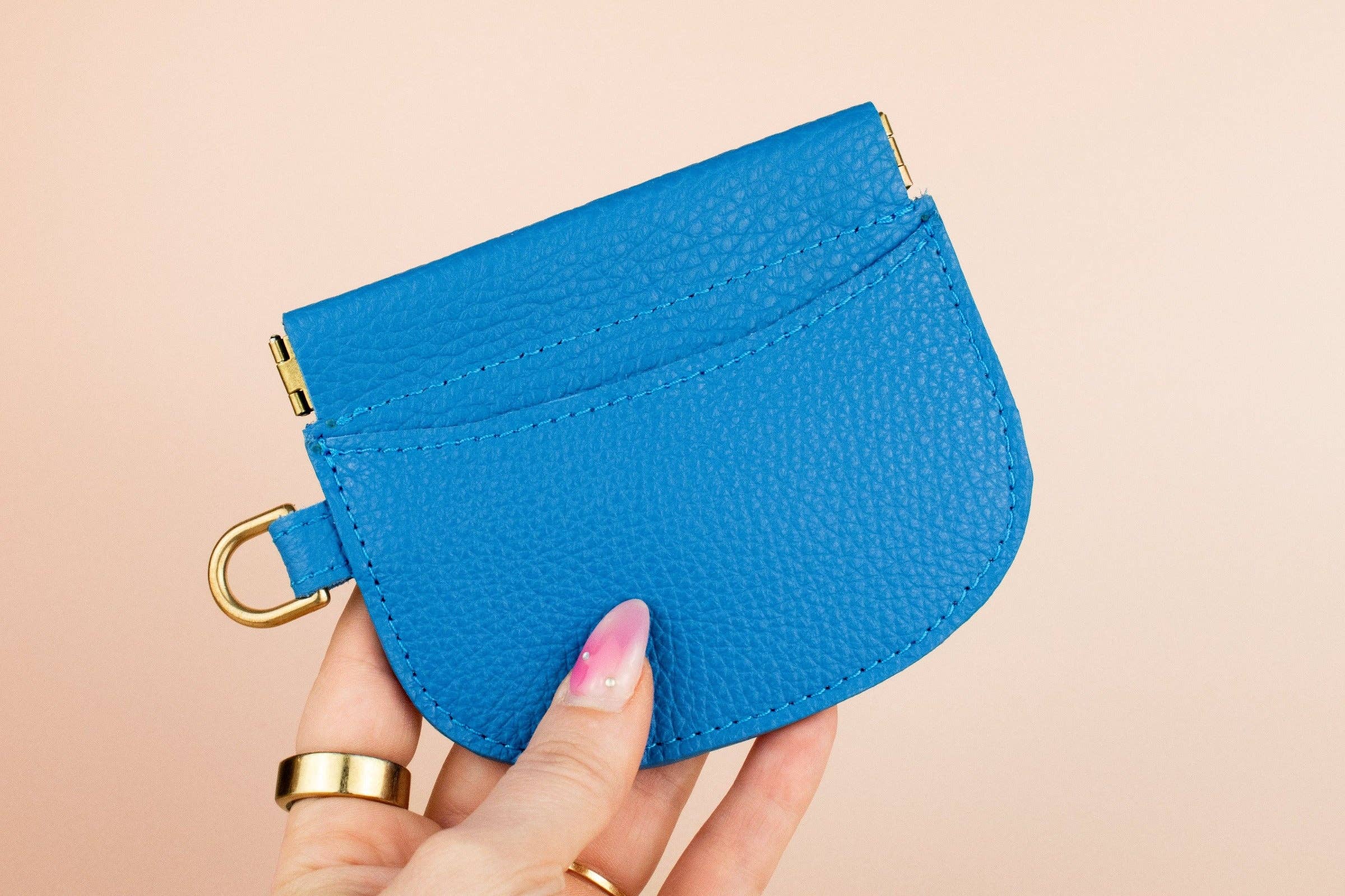 Cold Gold - Wholesale Card Holder - Women's - Slim Card Holder Case, Leather Wristlet in Matisse Blue4