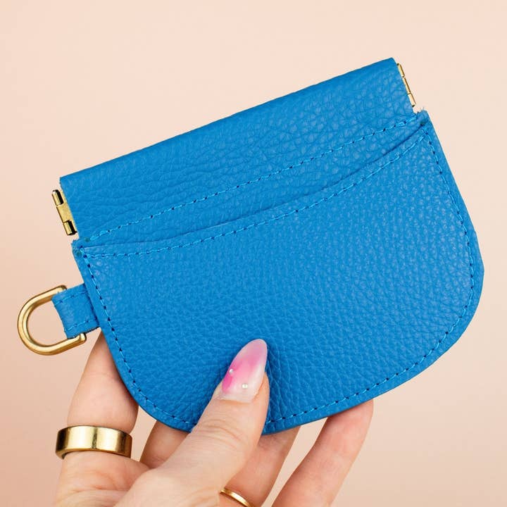 Cold Gold - Wholesale Card Holder - Women's - Slim Card Holder Case, Leather Wristlet in Matisse Blue4