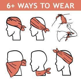 Blaze Orange Wilderness Survival Bandana for wholesale on Faire3