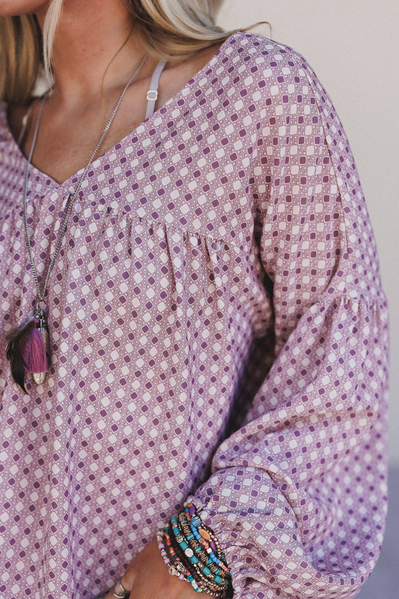 Rouge Haut imprimé Kendrix - Bordeaux en vente sur Faire1