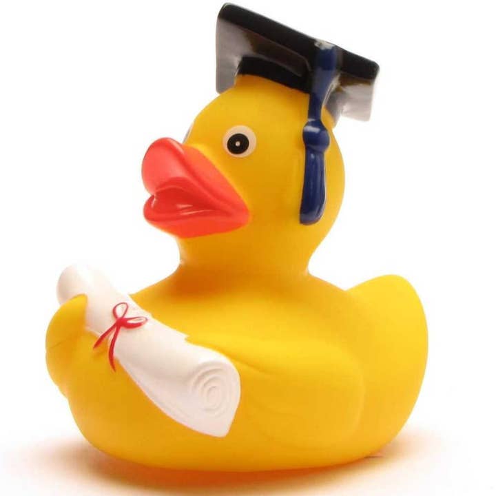 Duckshop – Großhandel Badespielzeug – Baby – Badeente Akademiker - Gummiente