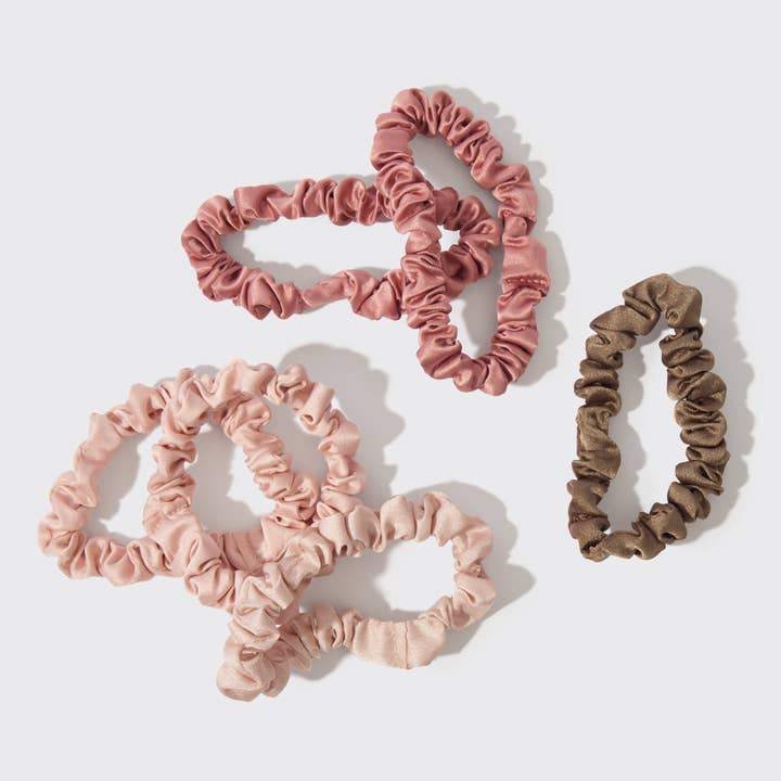 KITSCH - Wholesale Scrunchie - Women's - Holiday Ultra Petite Scrunchies 6 pc Set - Terracotta