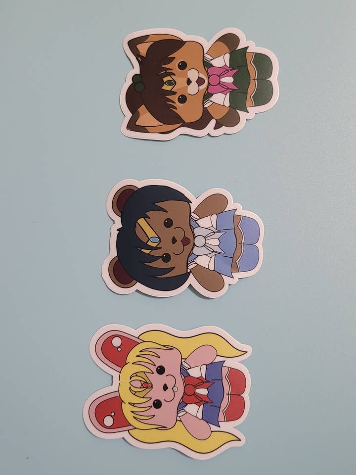 Sailor Scouts - Animals Matte Sticker for wholesale by Dorkish Designs