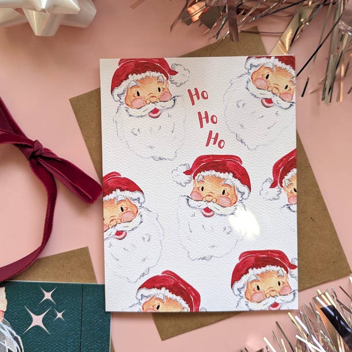 Amy Rae Maker – wholesale Christmas card – Holiday Smiley Santa1