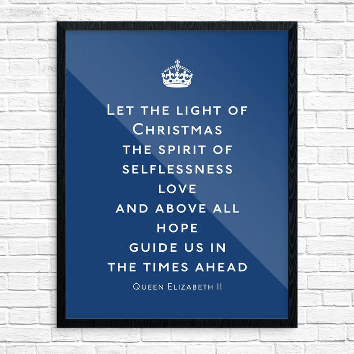 11" x 14" Queen Elizabeth Let The Light of Christmas Print for wholesale by Fridgedoor