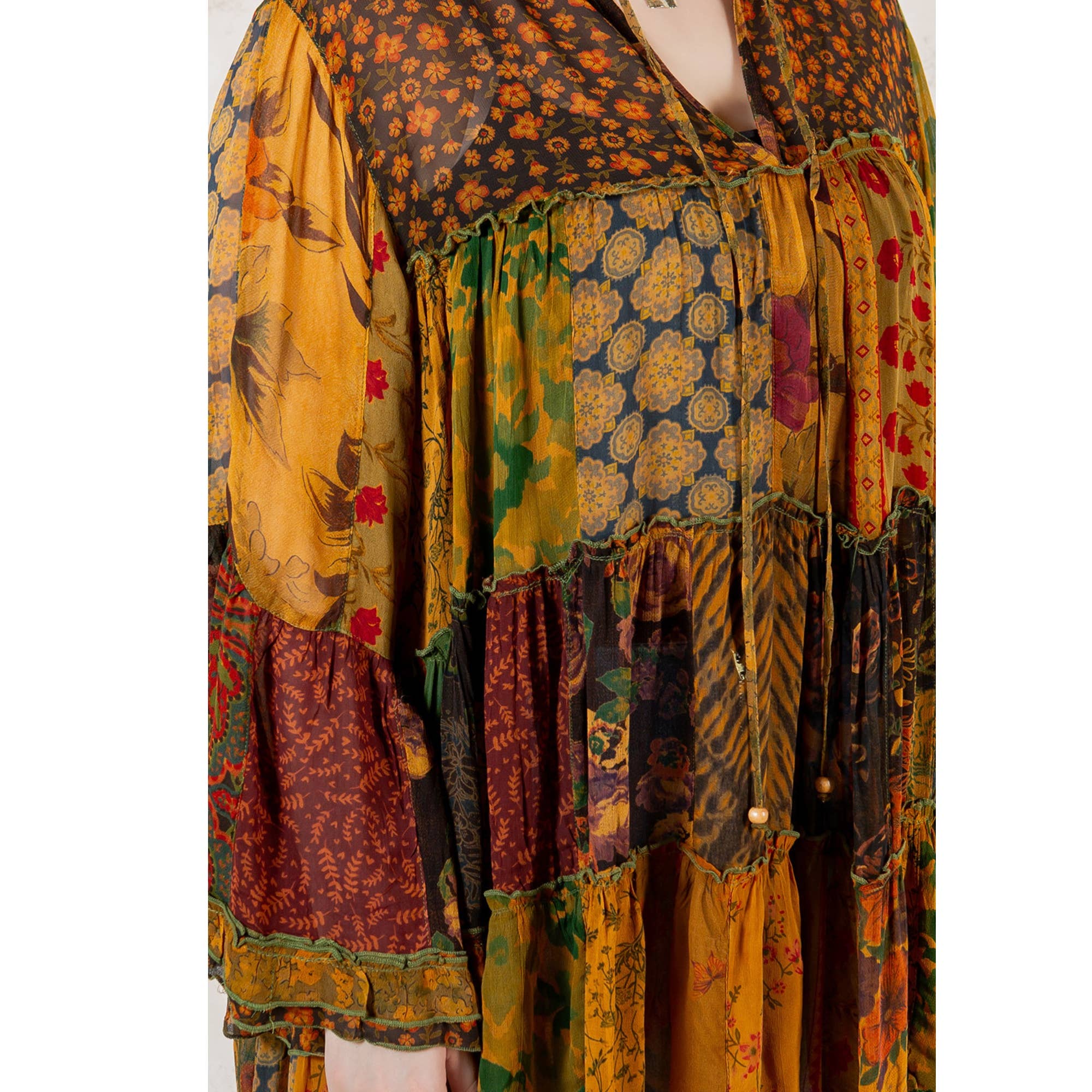 Young Threads - Venta al por mayor Blusa - Mujer - Top Jhabla con Cuello de Banda Teñido Chic (Nuevo Color)20