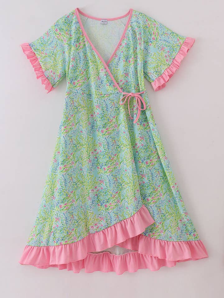 Engblæst print voksen flæsekjole for engroshandel hos Mom & Co.