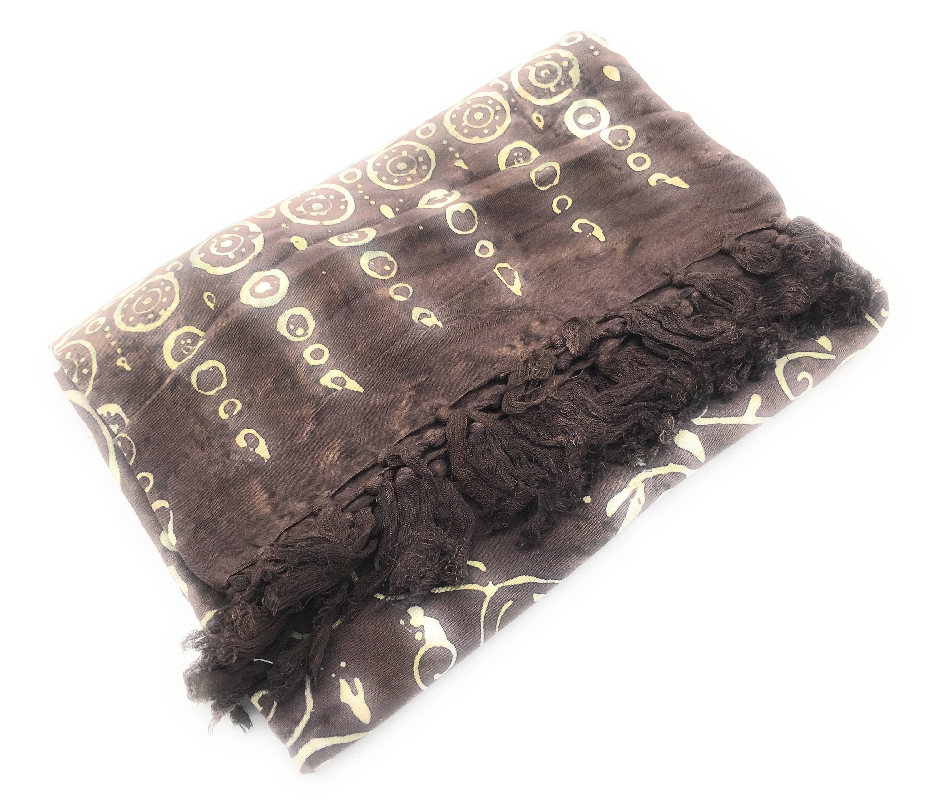 JDLUV - Wholesale Scarf - Women's - New Just Arrived...handmade Sarong Bali Sea  and or Floral Design  - Brown & Beige -  Limited Quantity on Hand. Art # 6-42