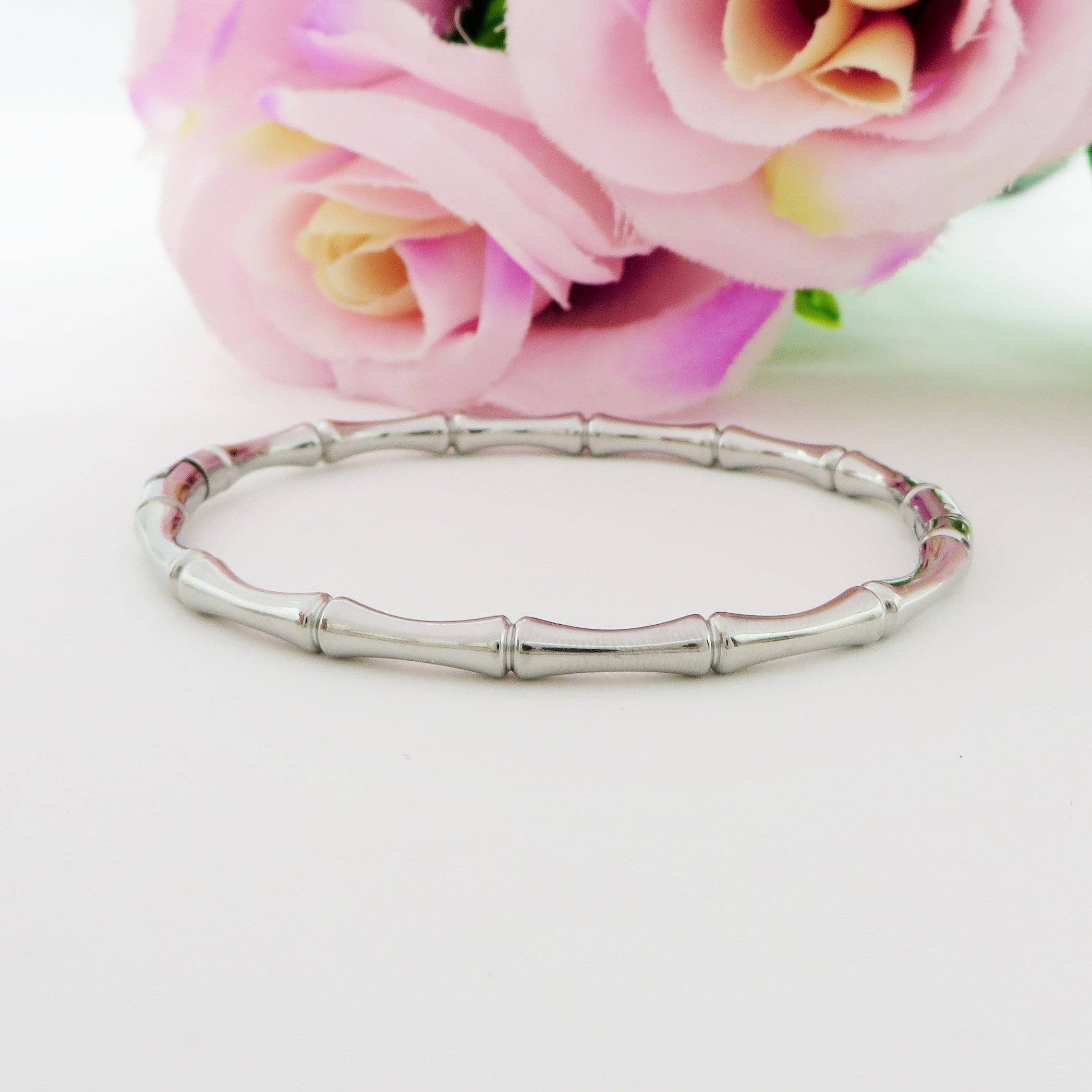 Daemon srls - Wholesale Bangle Bracelet - BAMBOO ~ Acciaio Inossidabile - Bracciale rigido effetto bamboo0