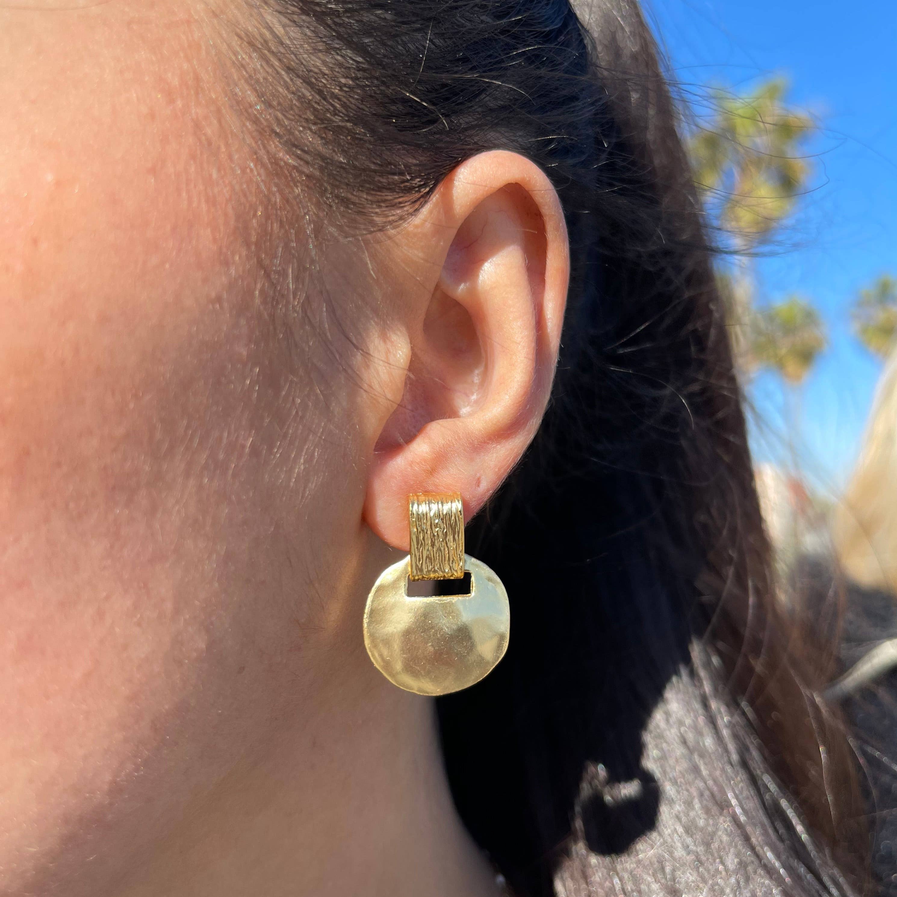 KARINE SULTAN - Wholesale Dangle Earrings - Trendy Short Drop Earrings - 24K Gold Plated1