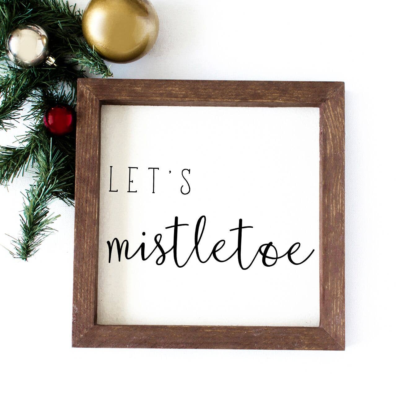 Charming Wood Home - Wholesale Wall Sign - Let's Mistletoe Holiday Wood Sign0
