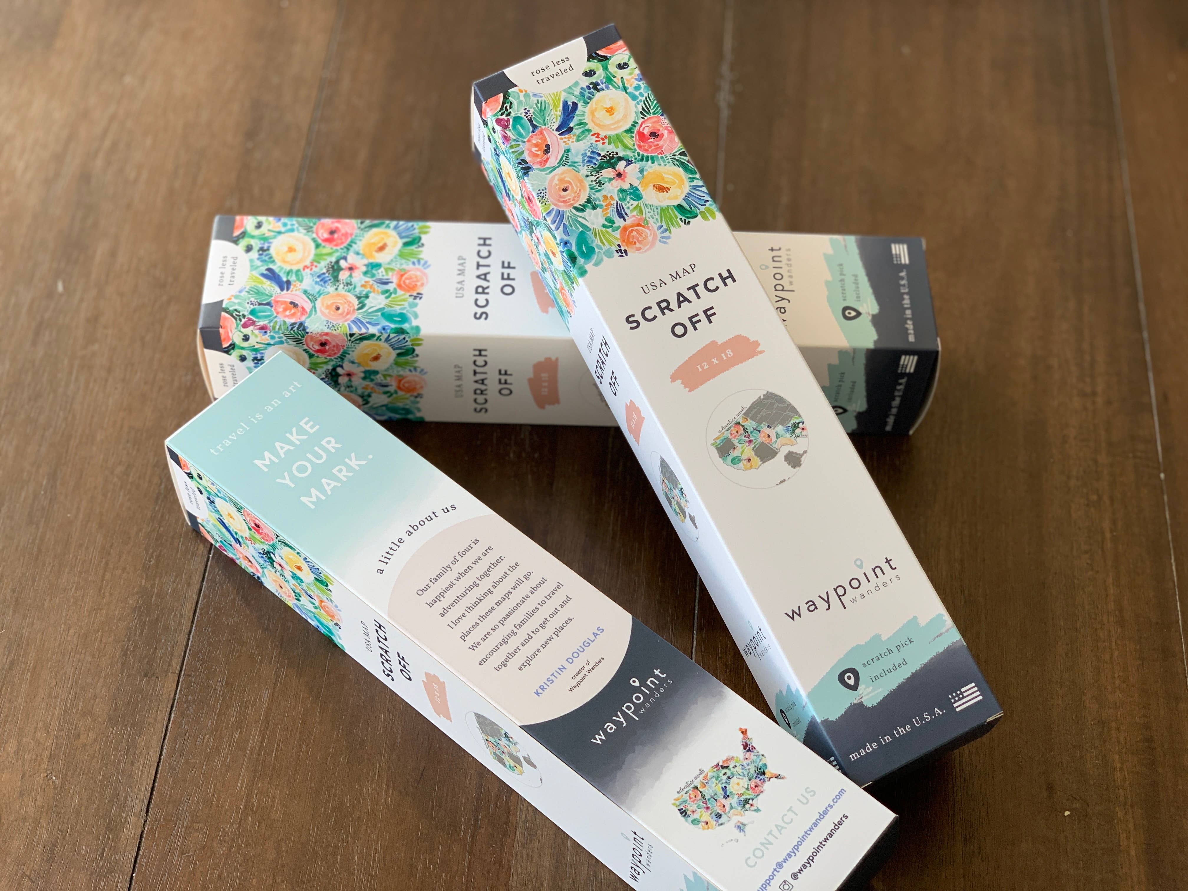 Waypoint Wanders - Wholesale Map - Floral US Scratch Off Map4