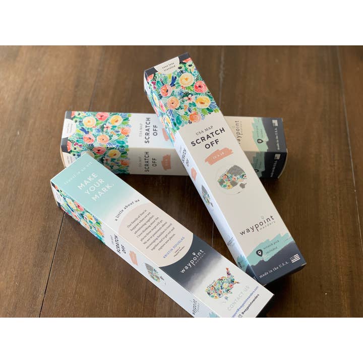 Waypoint Wanders - Wholesale Map - Floral US Scratch Off Map4