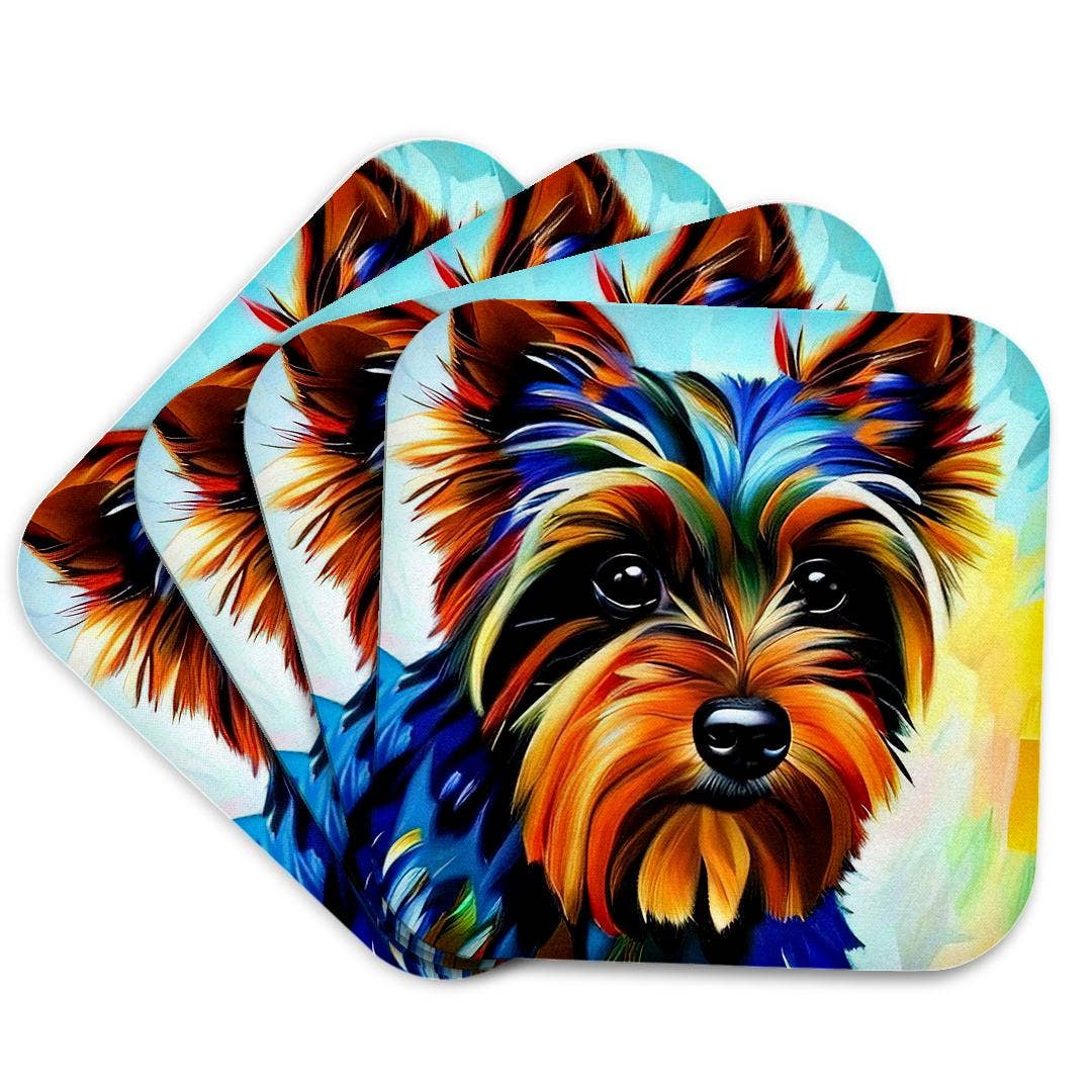 3dRose - Wholesale Coasters - 3dRose, Yorkshire Terrier dog portrait. Digital art gift for the breed lovers, Coaster7