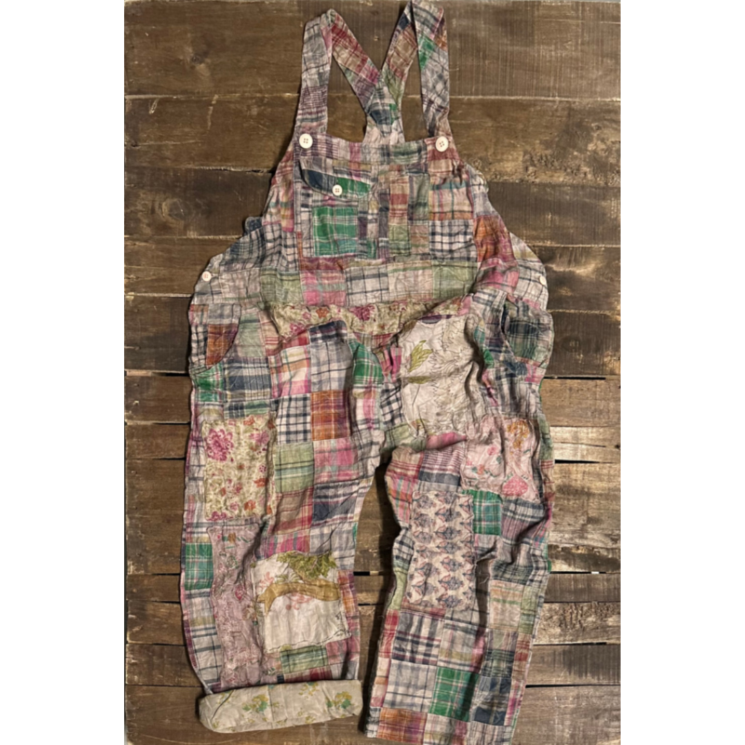 Jaded Gypsy - Vente Salopette – femme - Salopette Travels Await - Carreaux Marine1