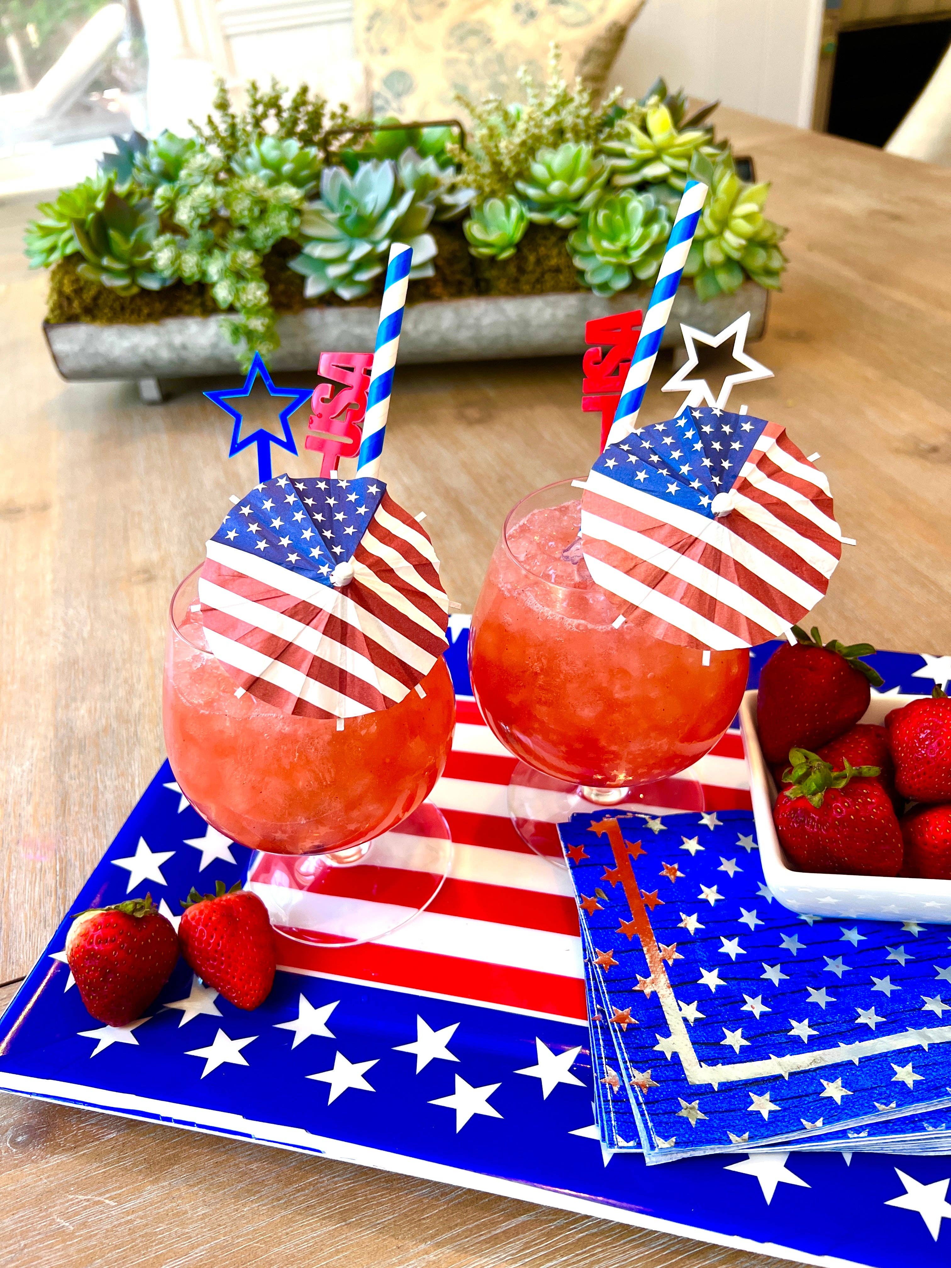 The Tiny Umbrella - Wholesale Drink Stirrer - USA Stir Stick set of 41