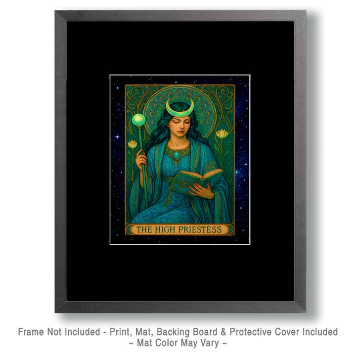 Mowbi - Wholesale Art Print - The Priestess Tarot Card - Tarot Card Art Prints – 8″x10″ Artwork for 11″x14″ Frame1