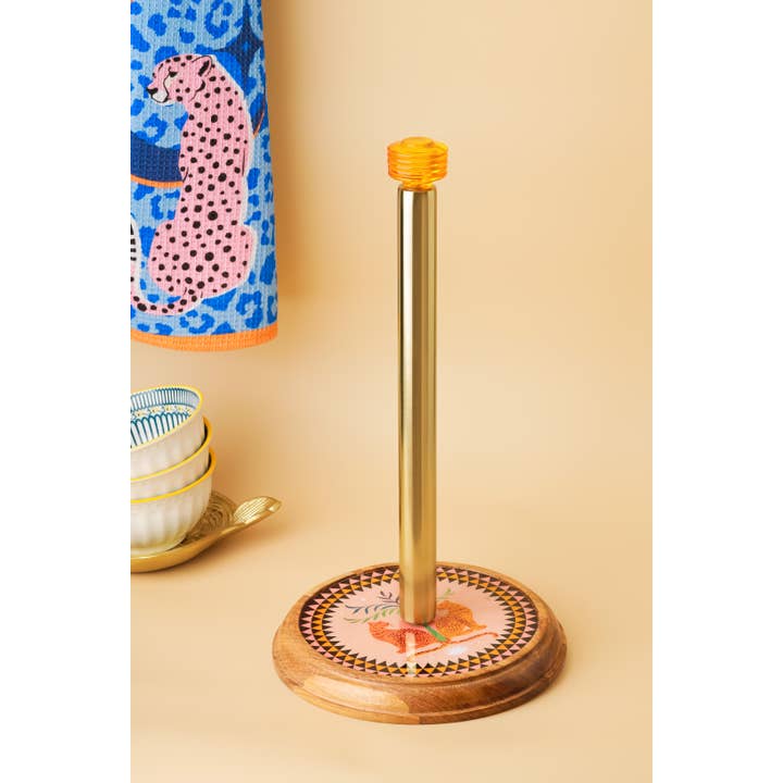 Majestic Leopards Enamel Paper Towel Holder for wholesale by Tiramisu