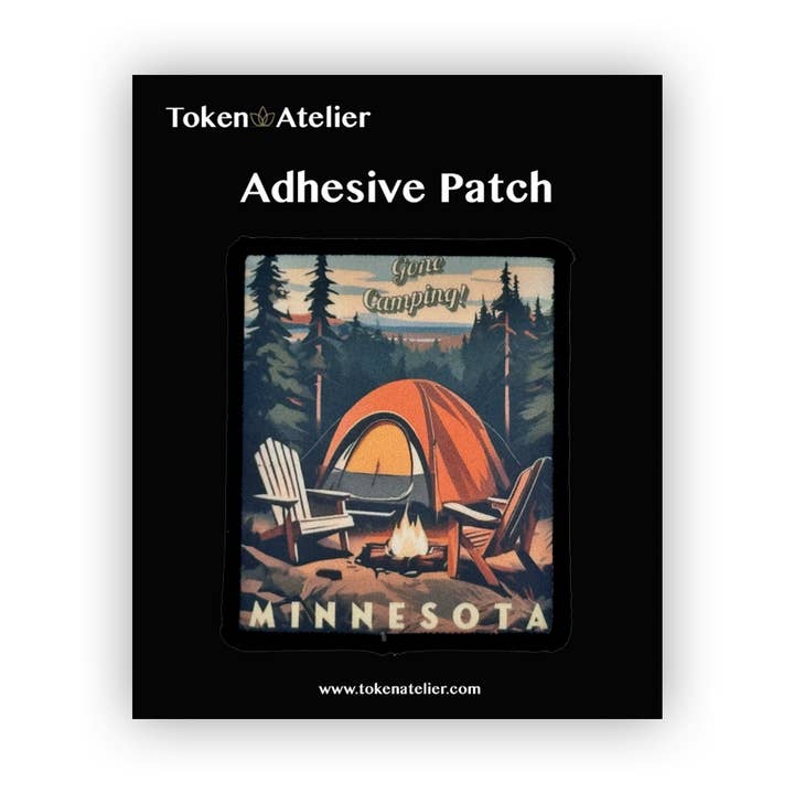 Minnesota Gone Camping Adhesive Sublimation Patch for wholesale by Token Atelier
