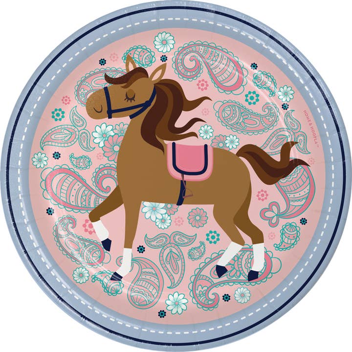 Horse & Saddle Party Plates (16 ct) for wholesale by Home & Hoopla