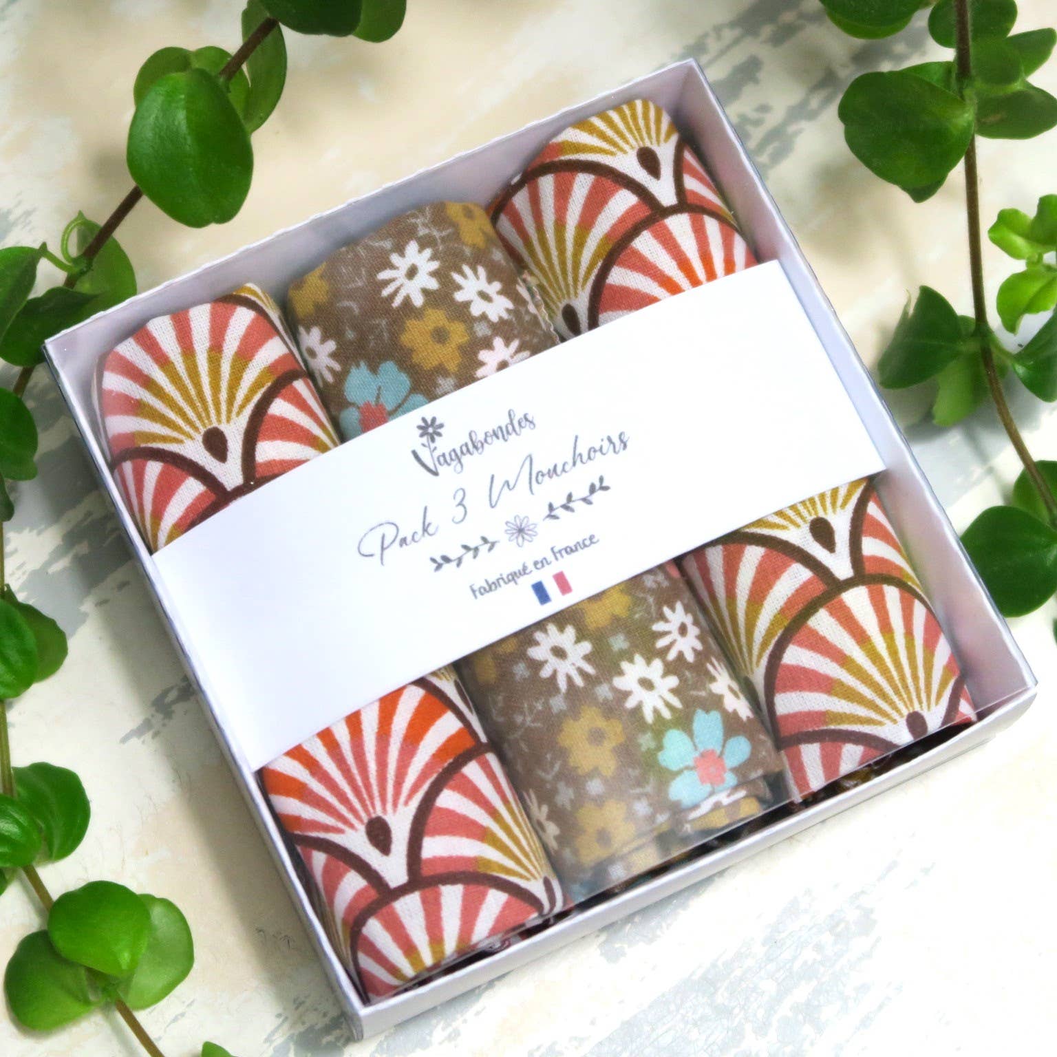 Vagabondes - Wholesale Handkerchief - Unisex - Pack of 3 Cotton Handkerchiefs, Reusable and Eco-friendly20