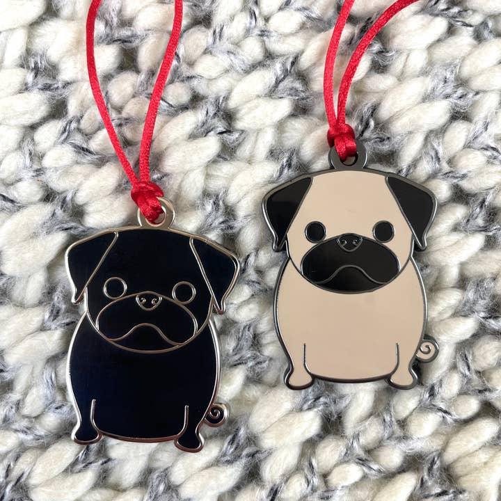 Pug Dog Christmas Tree Decoration for wholesale by Chameleon & Co