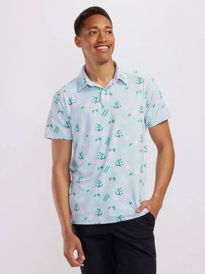 Tipsy Elves - Vente Polo – homme - Polo de Golf Cart Gator - Vêtements de Golf Amusants pour Hommes1