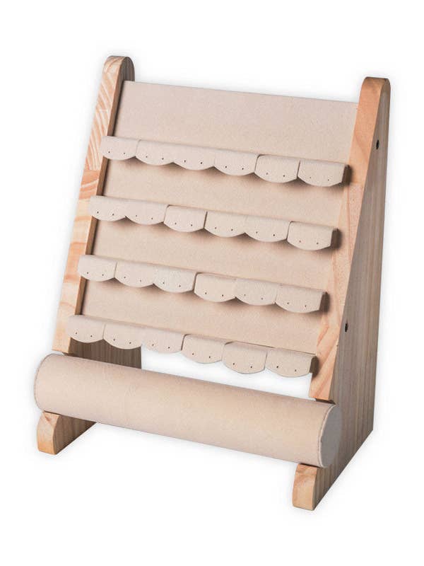 Brincos Pulseira Expositor de Madeira Maciça W1634 por atacado de Ole