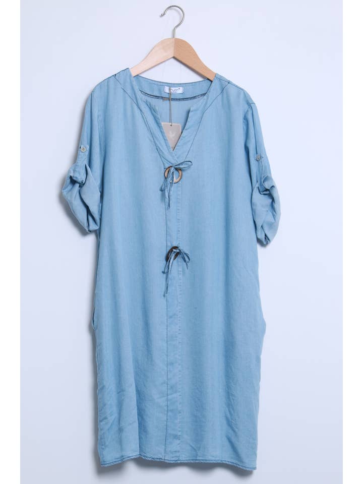Shyloh - Wholesale Dress - Women's - Tencel denim dress with 2 buttons 304835