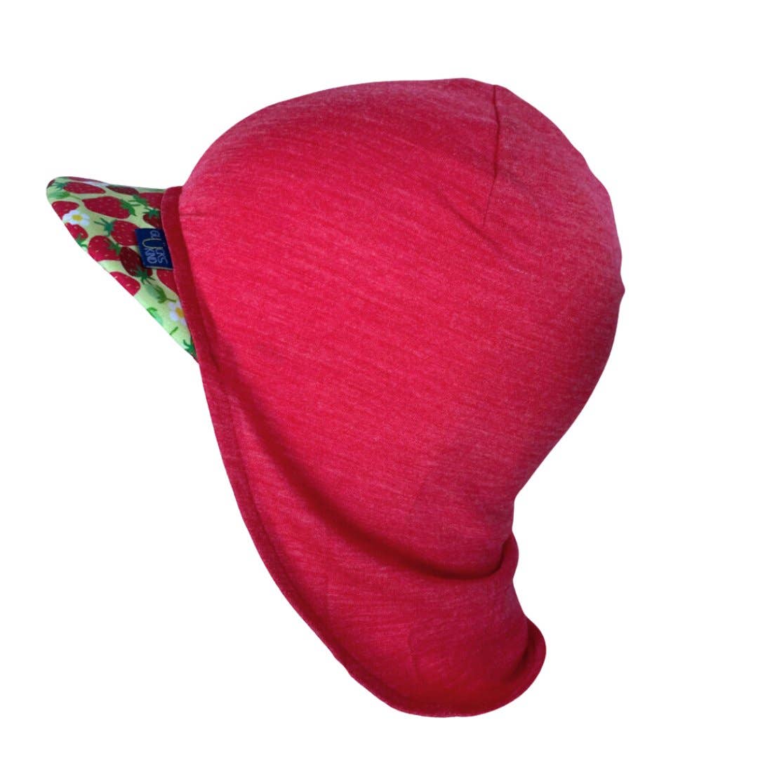 Glückskind - Wholesale Knit Top - Women's - Summer cap raspberry with strawberries limited edition, merino wool & silk (organic/GOTS)0