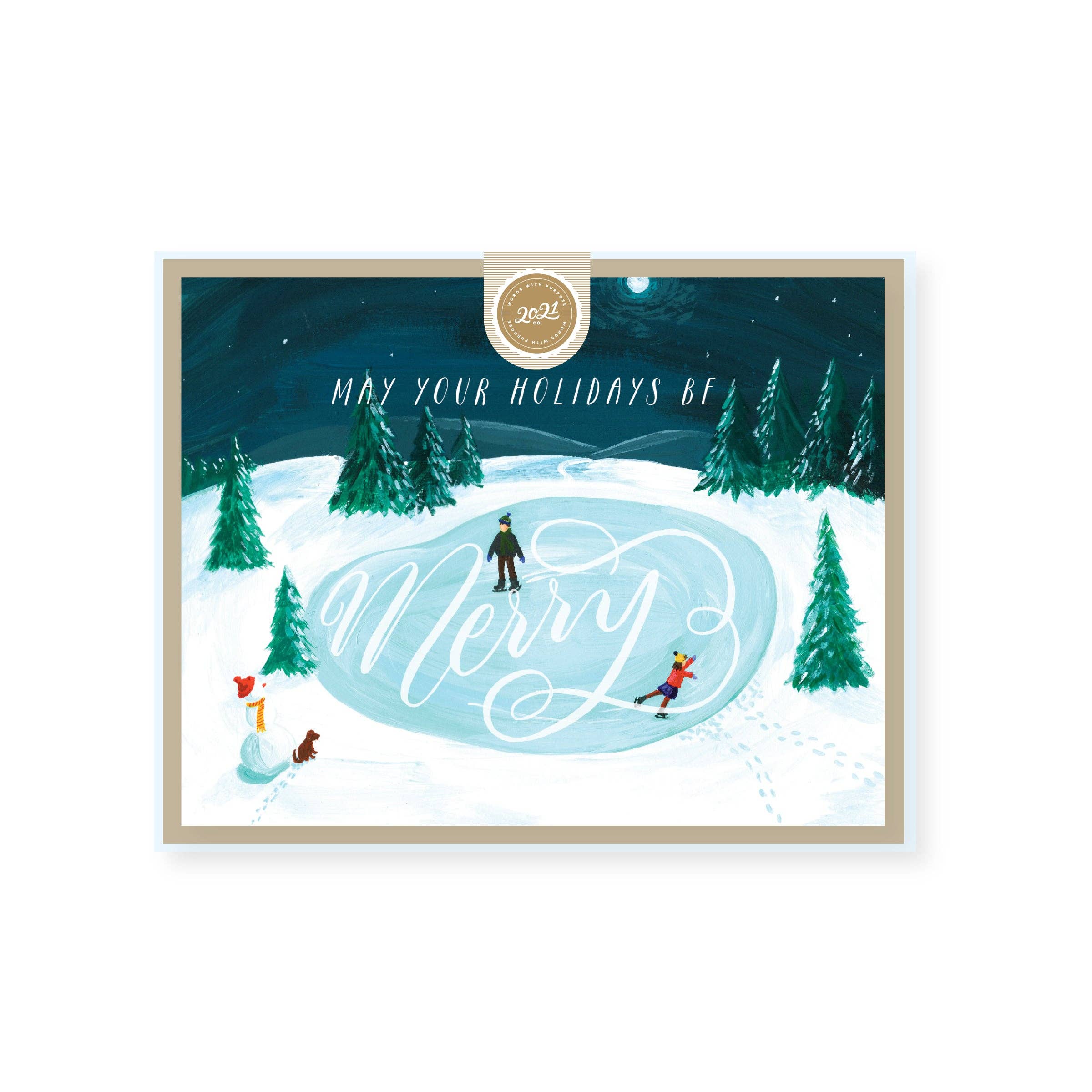 2021 Co. - Wholesale Christmas Card - Merry Skating Holiday Card1