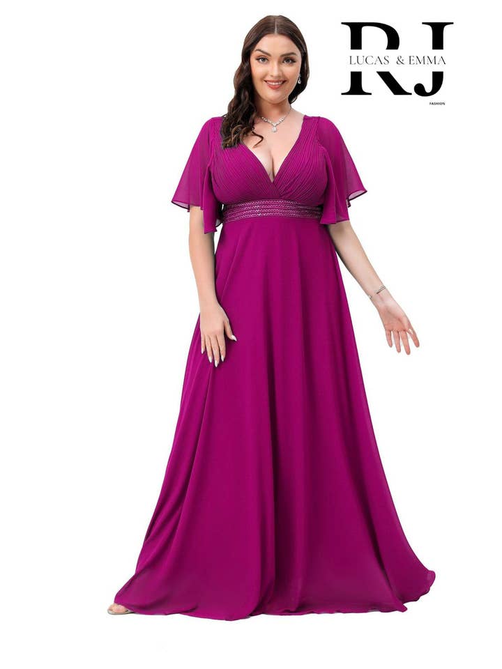 Lucas & Emma - Sarl RJ & co - Wholesale Gown - Women's - Plus size evening dress Ajaccio 22285