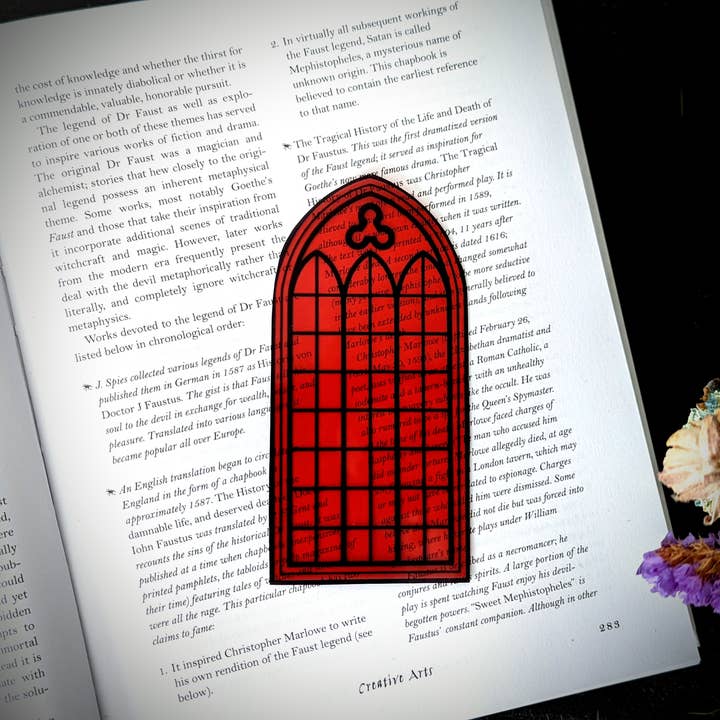 Rensa bokmärke - Red Cathedral Church Fönster Goth Gotiska för wholesale av Dark Veinlet