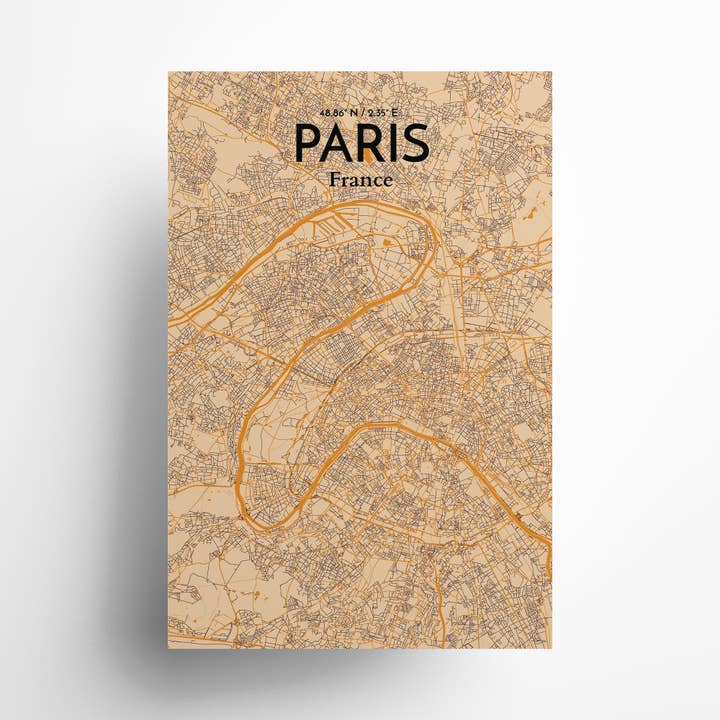 Paris City Map Poster for wholesale by OurPoster.com