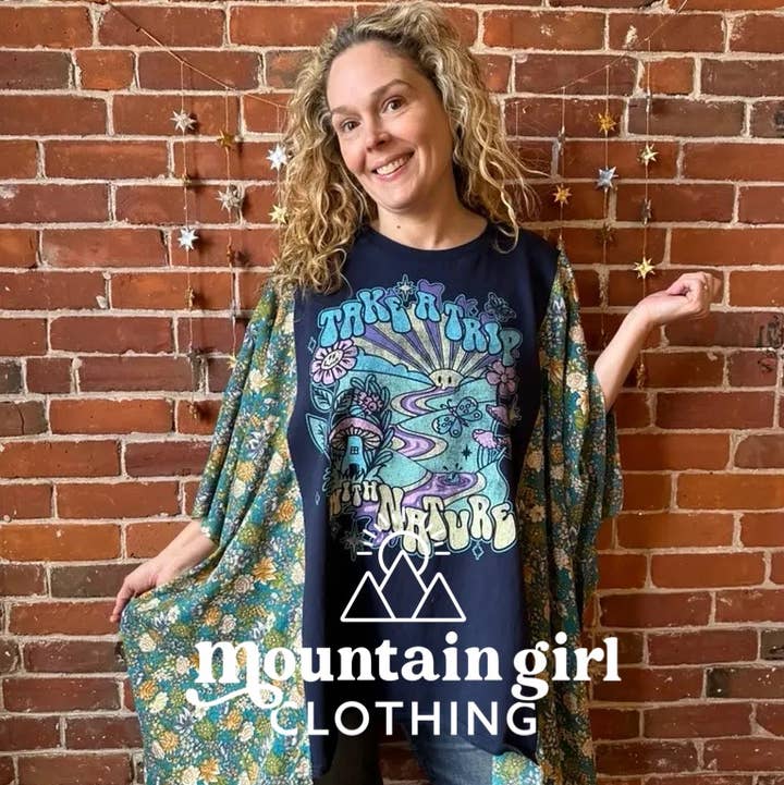 Upcycled Fabric Mix Of Poncho Band + Graphic Tees for wholesale by Mountain Girl Clothing