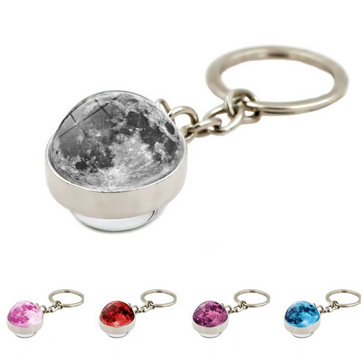 ACCITY - Wholesale Keychain - Women's - COSMIC MOON CRYSTAL GLASS BALL KEYCHAIN PENDANT_CWMM049910