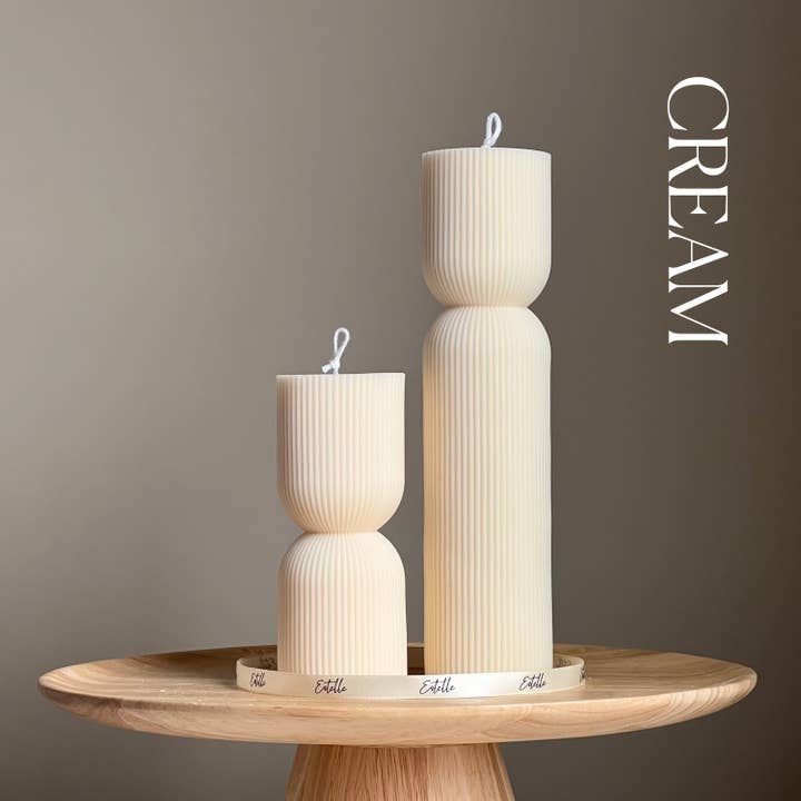 Estelle Studio - Wholesale Novelty candle - Ribbed Hourglass Pillar Candle4