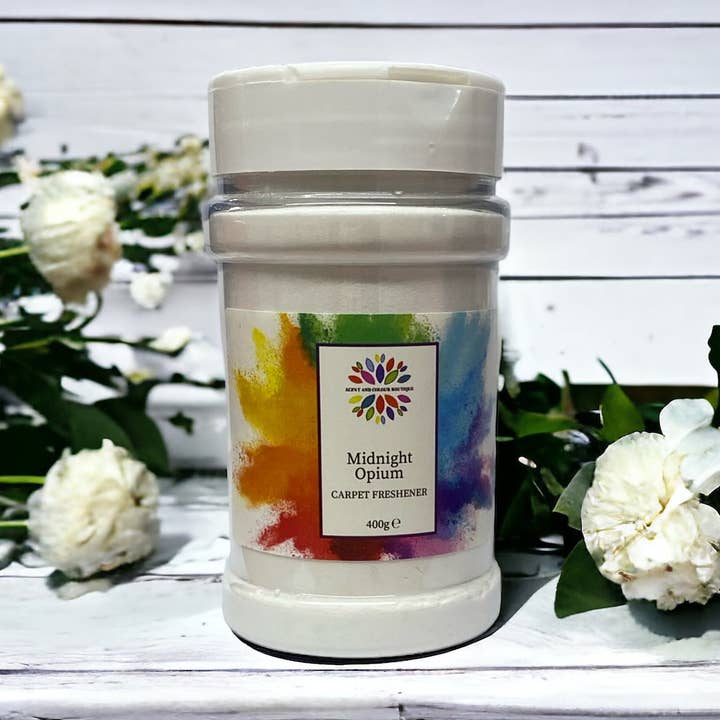 Deodorante per tappeti Midnight Opium per la vendita all'ingrosso da parte di Scent and Colour Boutique