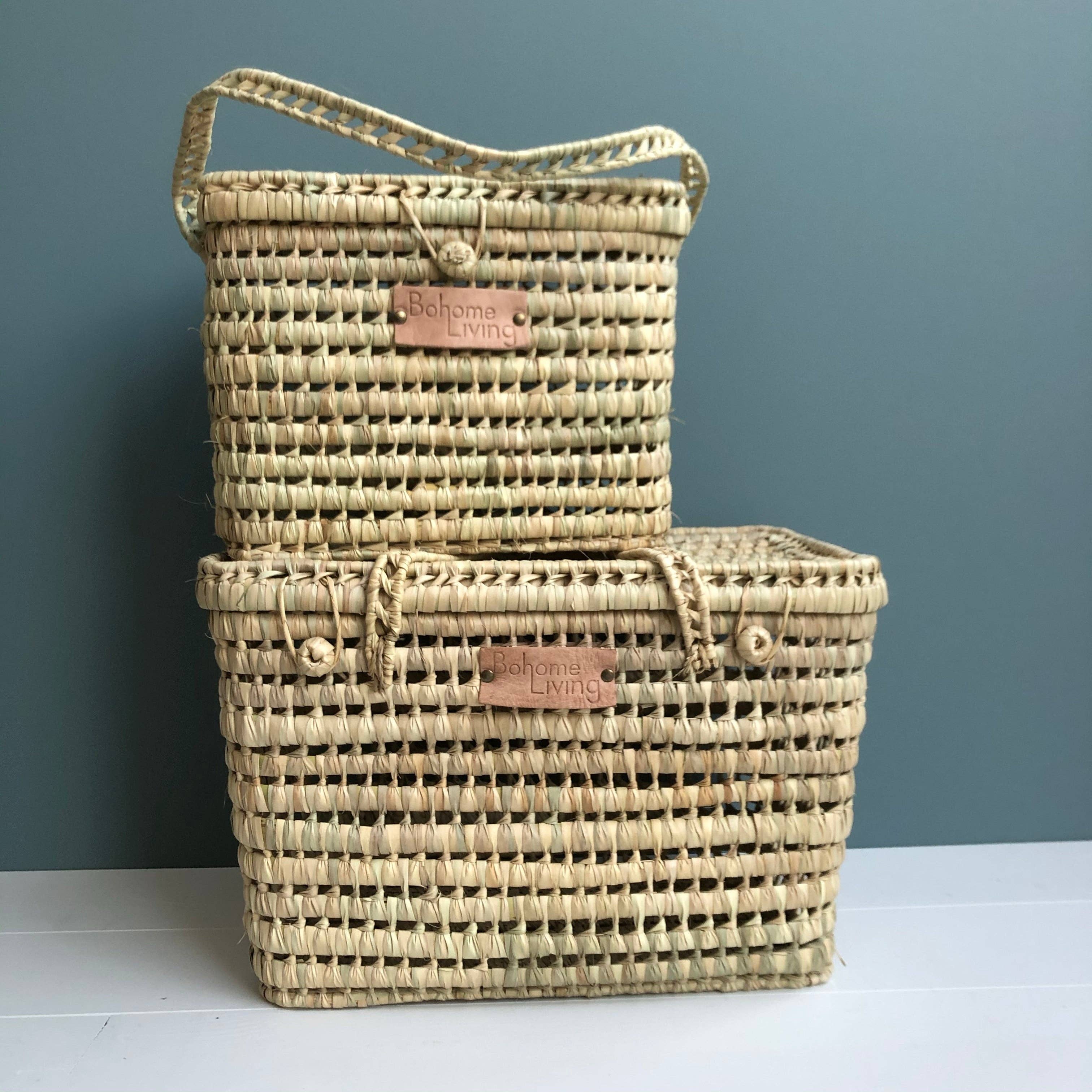 Bohome Living – wholesale Basket – 30cm palm leaf storage case4