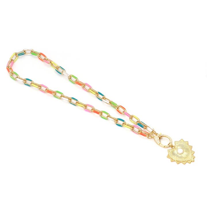 BestBeads&Beyond - Wholesale Pendant/Charm Necklace - Long Oval Link Chain Necklace with Heart Pendant,sku#EF294