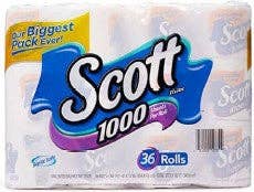 EcoQuality - Wholesale Toilet Paper - Scott 1000 Sheets Per Roll Toilet Paper, 36 Rolls Bath Tissue0