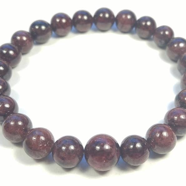 Garnet Beaded Bracelet - Wrist Mala - 8mm for wholesale by Namu Baru Inc.