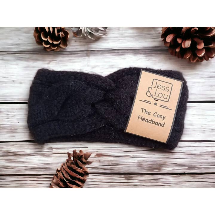 Jess & Lou – wholesale Pannband - Dam – Mysigt kabelstickat knut främre pannband8